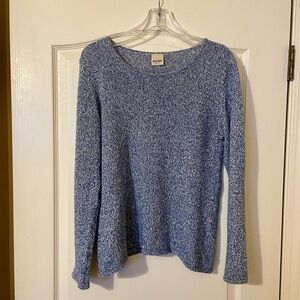 Baldwin Kansas City Cashmere Linen Pullover Long Sleeve Blue Sweater Size M